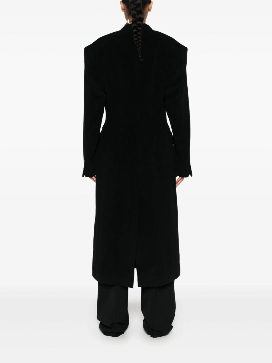 Palton Balenciaga negru din lana si poliamida - Img 4