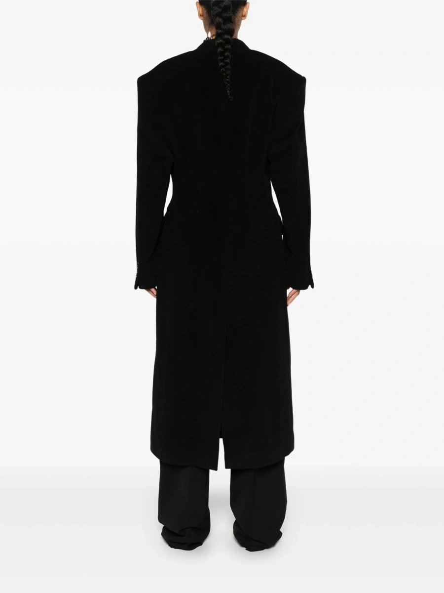 Palton Balenciaga negru din lana si poliamida - Img 4