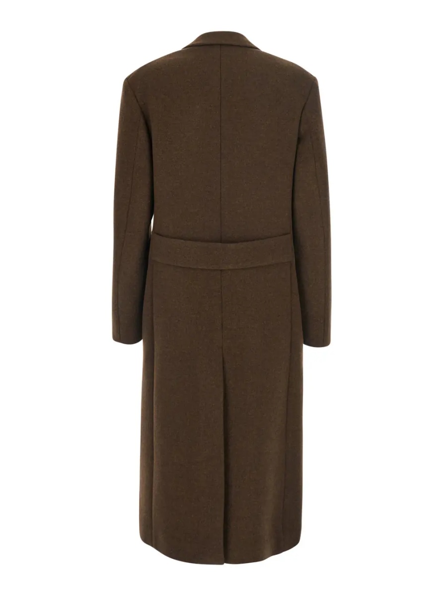 Palton 'Bamira' brown Double-breasted coat with Peak revers in wool for women - Img 2