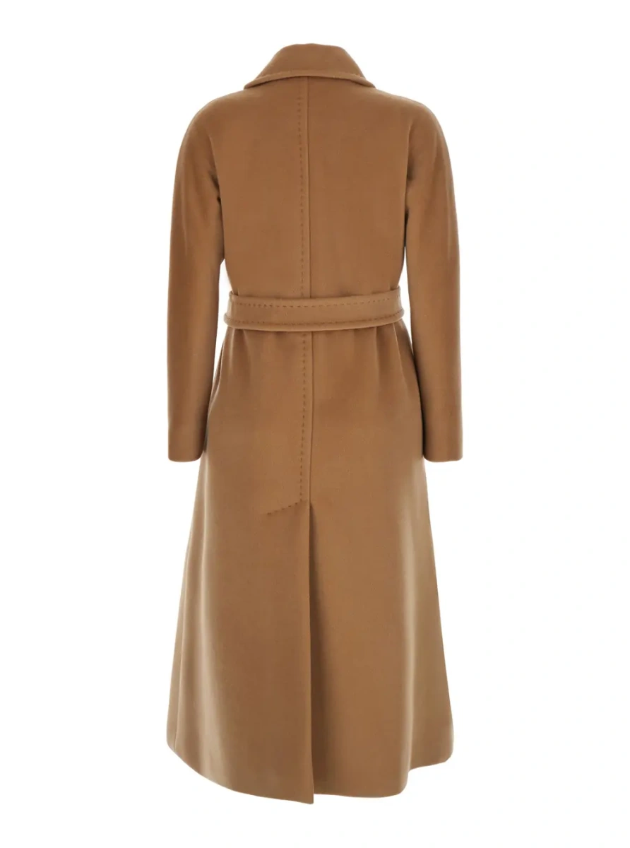 Palton Beige coat with notched revers and long sleeves in Tech Fabric. Color beige. Woman. - Img 2