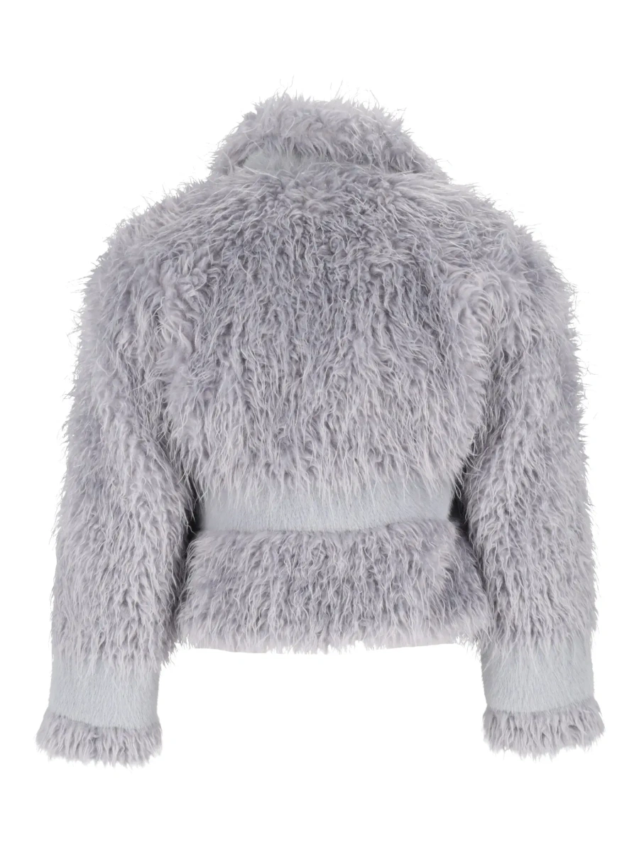 Palton FAUX MONGOLIAN FUR SHORT COAT WITH FAUX REX INSERTS - Img 3