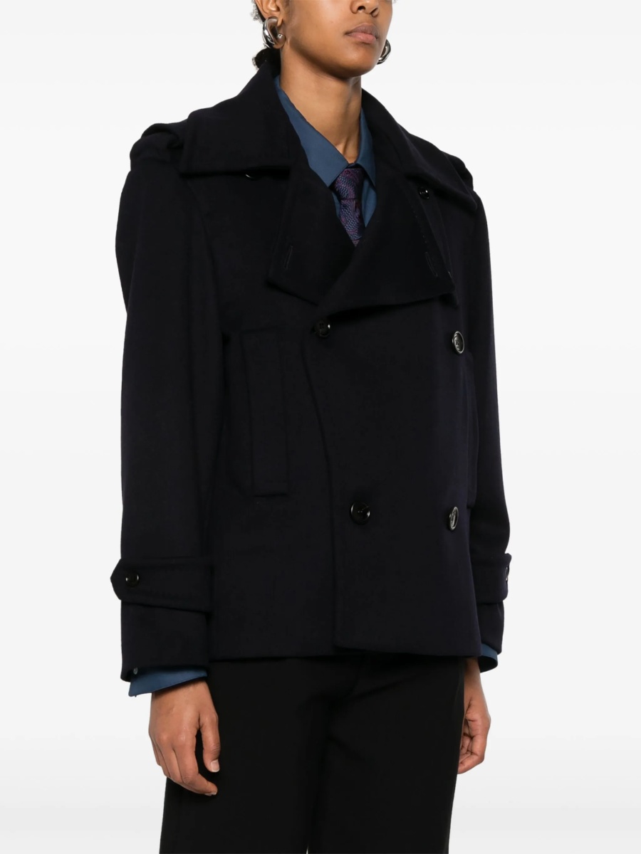 Palton Max Mara albastru din lana si casmir - Img 3