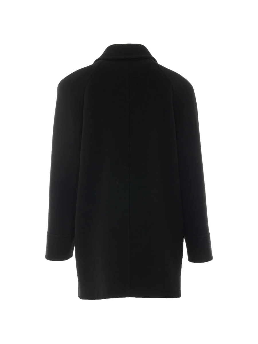 Palton Saint Laurent negru din elastan si bumbac - Img 2