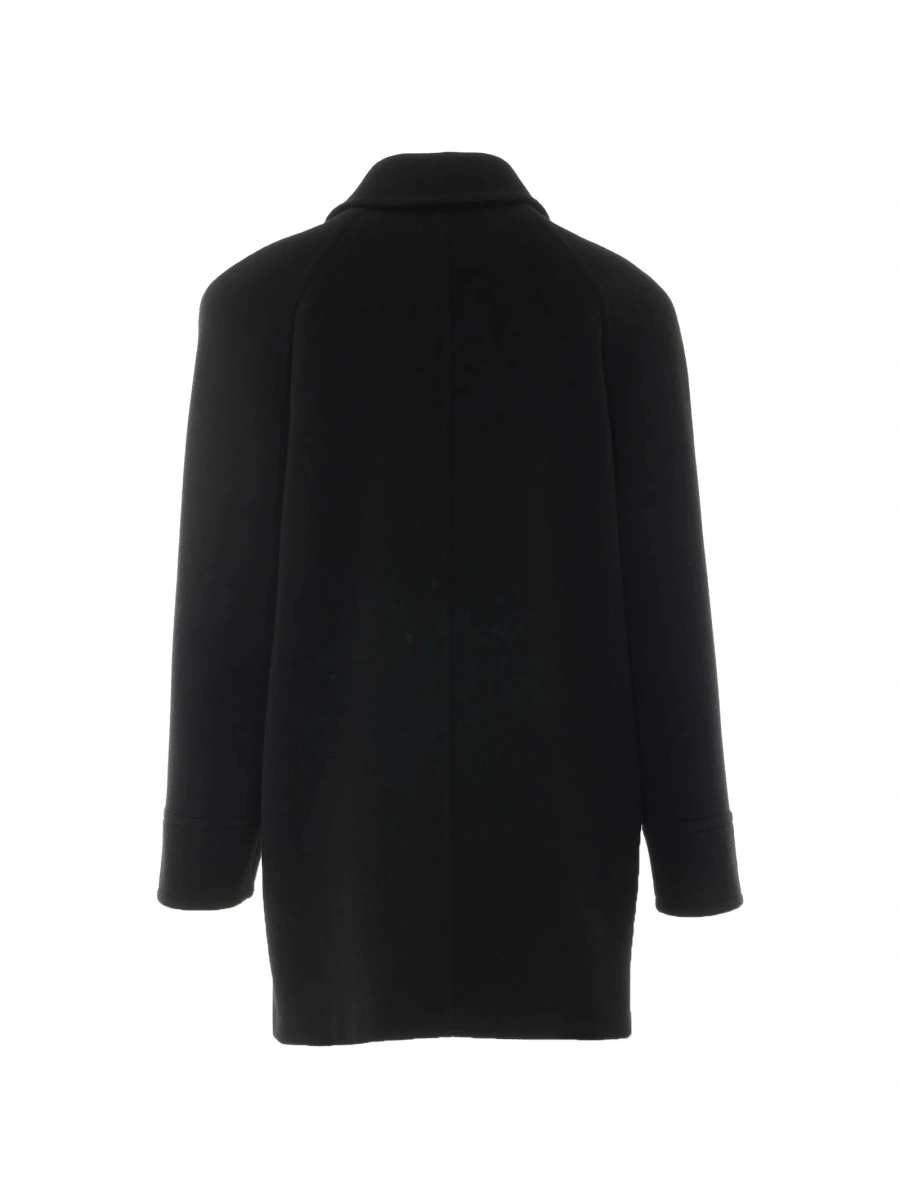 Palton Saint Laurent negru din elastan si bumbac - Img 2