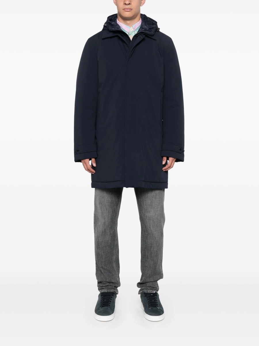 Palton Woolrich albastru din poliamida si spandex/elastan - Img 2