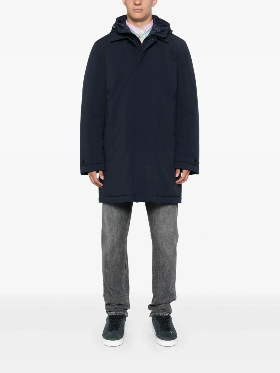 Palton Woolrich albastru din poliamida si spandex/elastan - Img 2