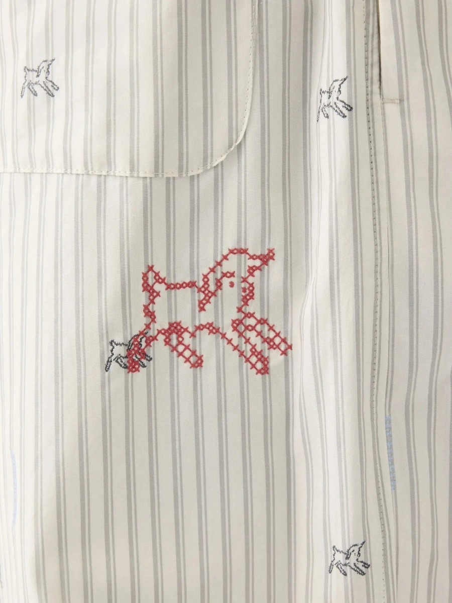 Pantaloni Beige Pants with elasticated waist and Striped Design in Cotton Man - Img 4