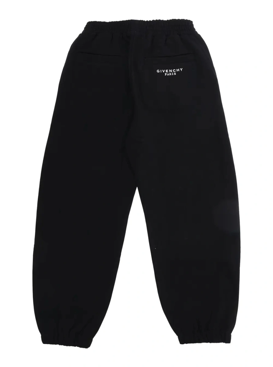 Pantaloni Black Pants with elasticated waist and logo lettering on the back in cotton Boy - Img 2