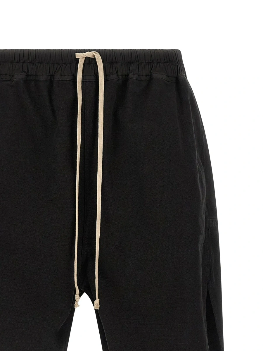 Pantaloni Black Shorts with elasticated drawstring waist and zip at the back in cotton for men - Img 5