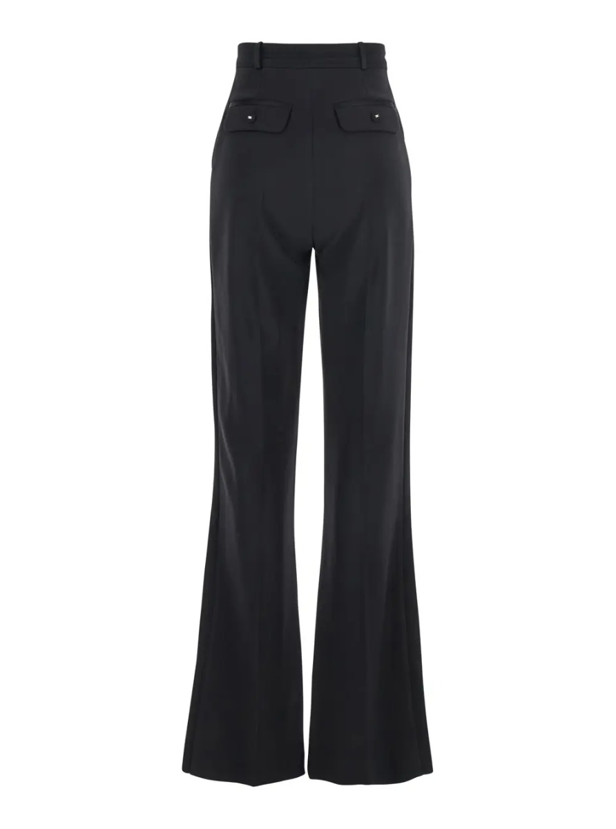 Pantaloni Black Trousers with Pleated Details in Fabric Woman - Img 2