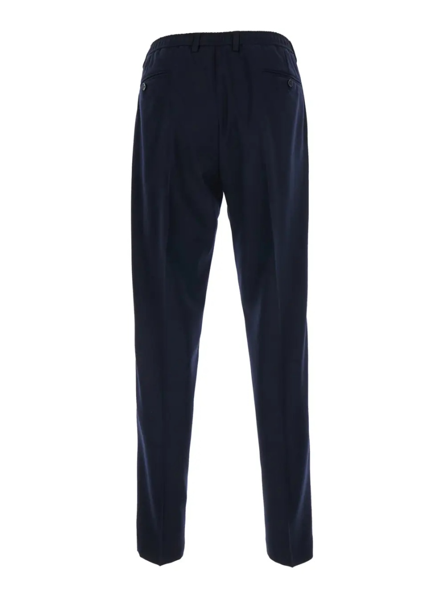 Pantaloni Blue pants with belt loops and back pockets in flannel for men - Img 2