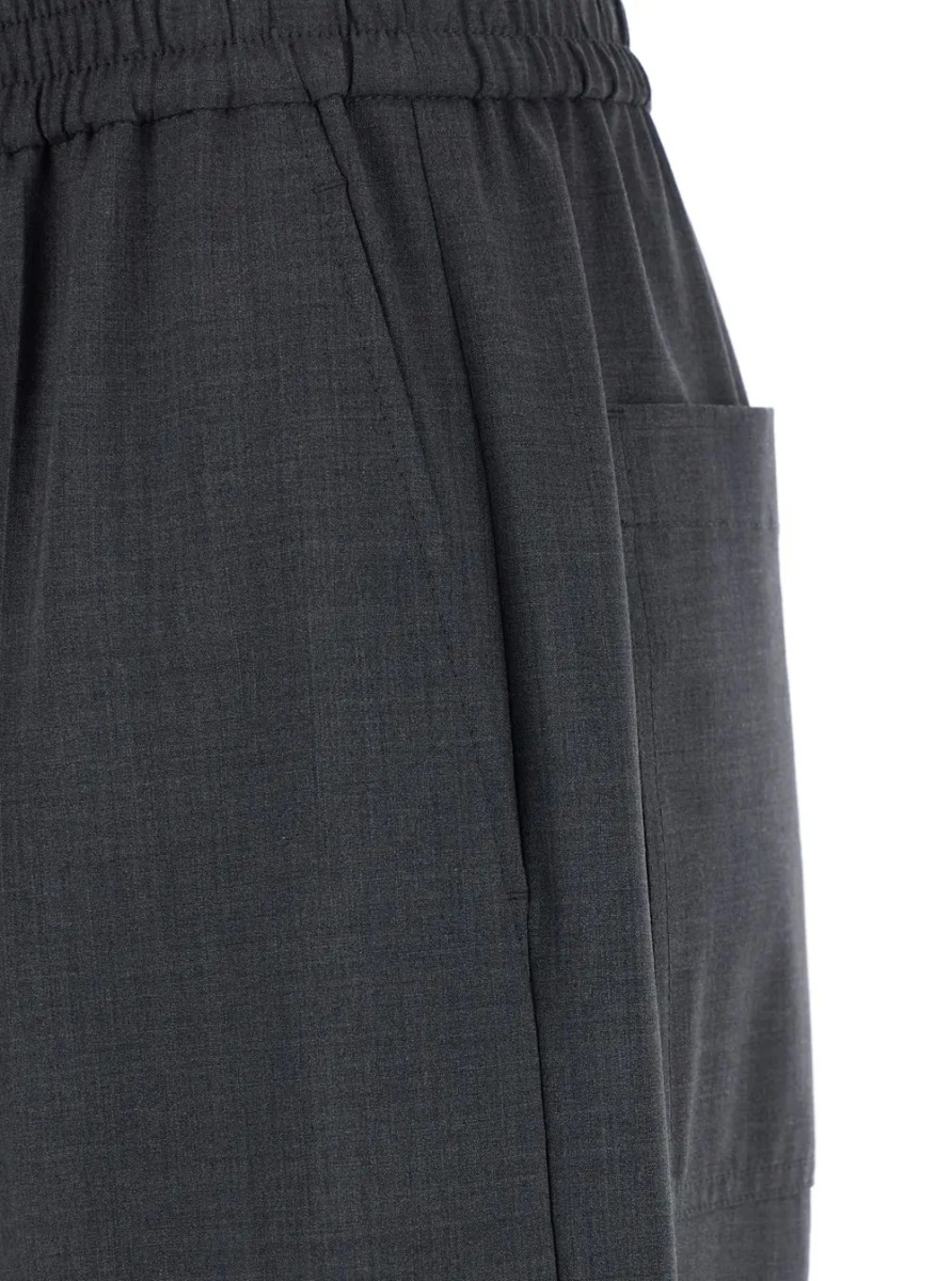Pantaloni Brunello Cucinelli gri din lana - Img 3