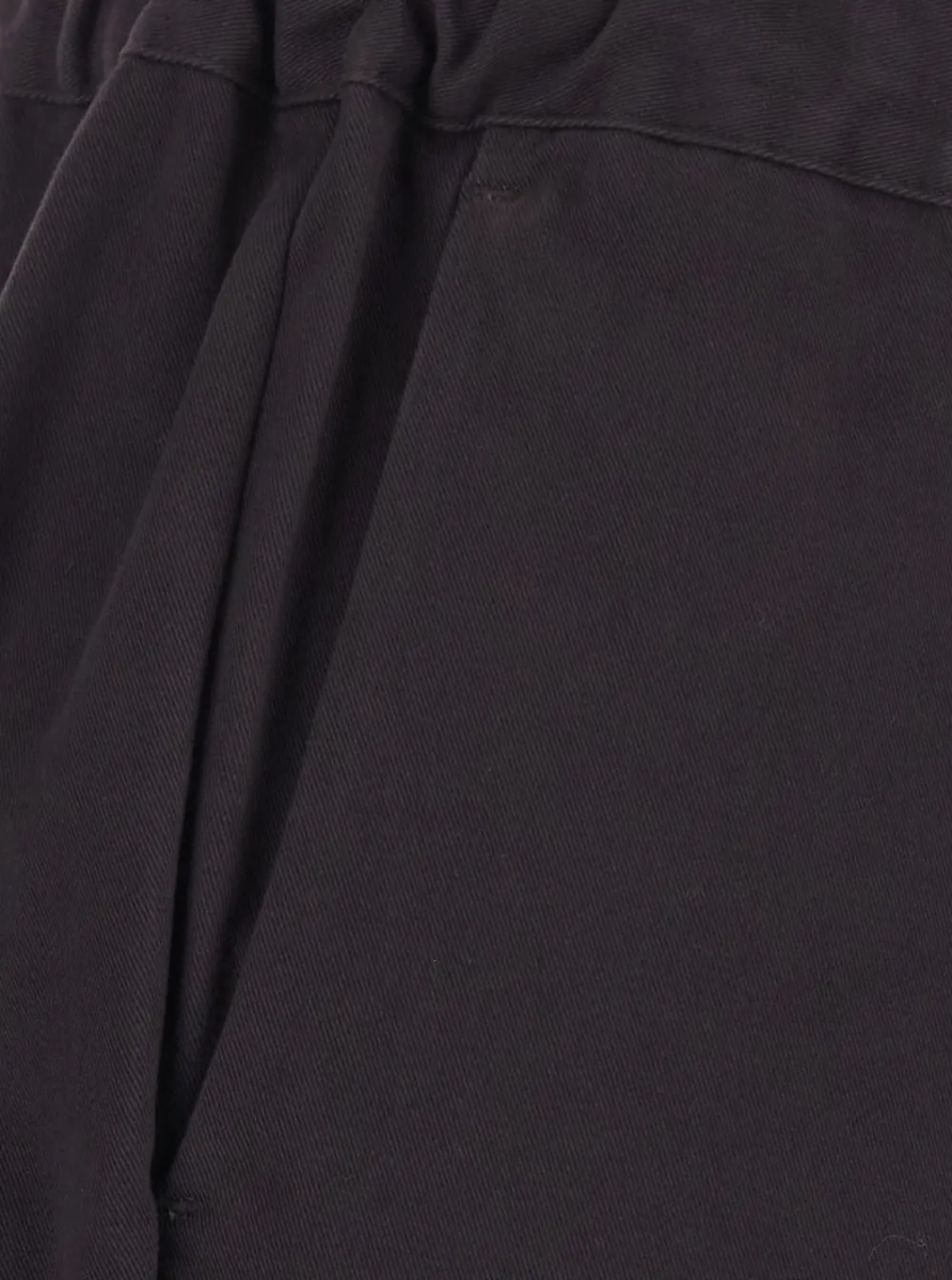 Pantaloni 'Buddy' Brown Pants with Elastic Drawstring Waist in Stretch Cotton for Women - Img 3