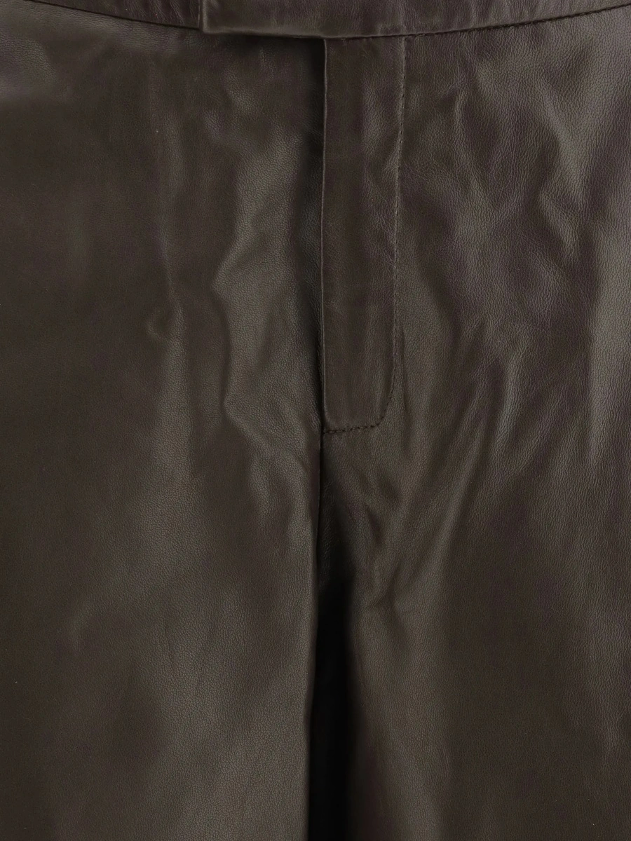 Pantaloni casual ARMA maro din piele - Img 5