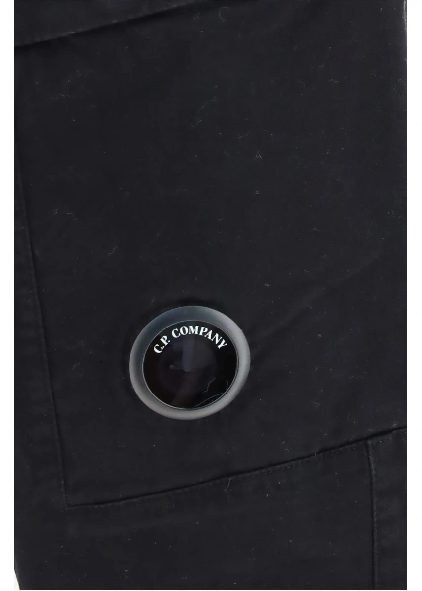 Pantaloni casual C.P. Company negri din bumbac si satin - Img 3