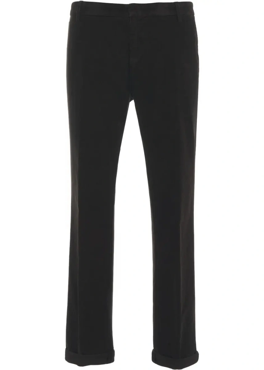 Pantaloni casual Dondup maro din bumbac - Img 2