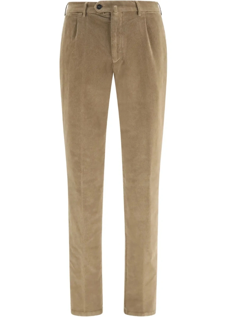 Pantaloni casual GERMANO multicolor din catifea reiata - Img 7