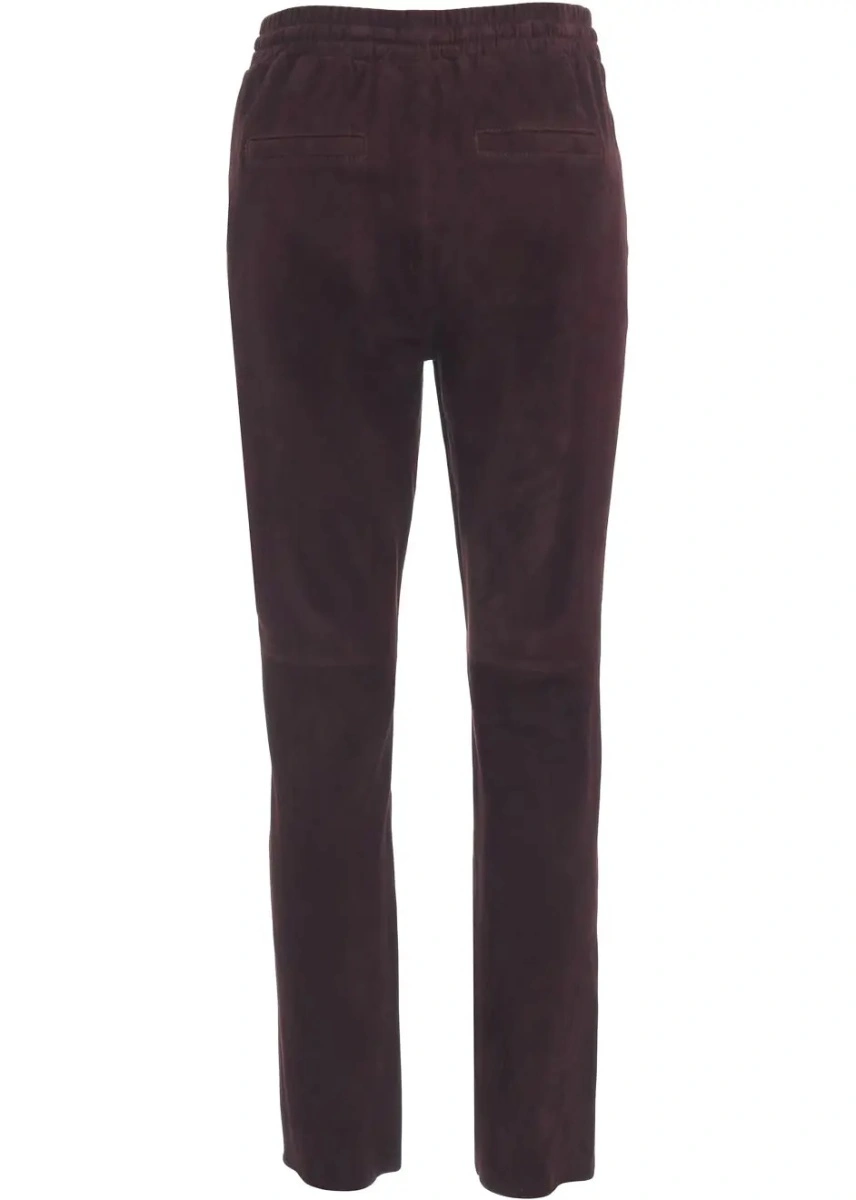Pantaloni casual Oakwood mov din piele intoarsa - Img 4