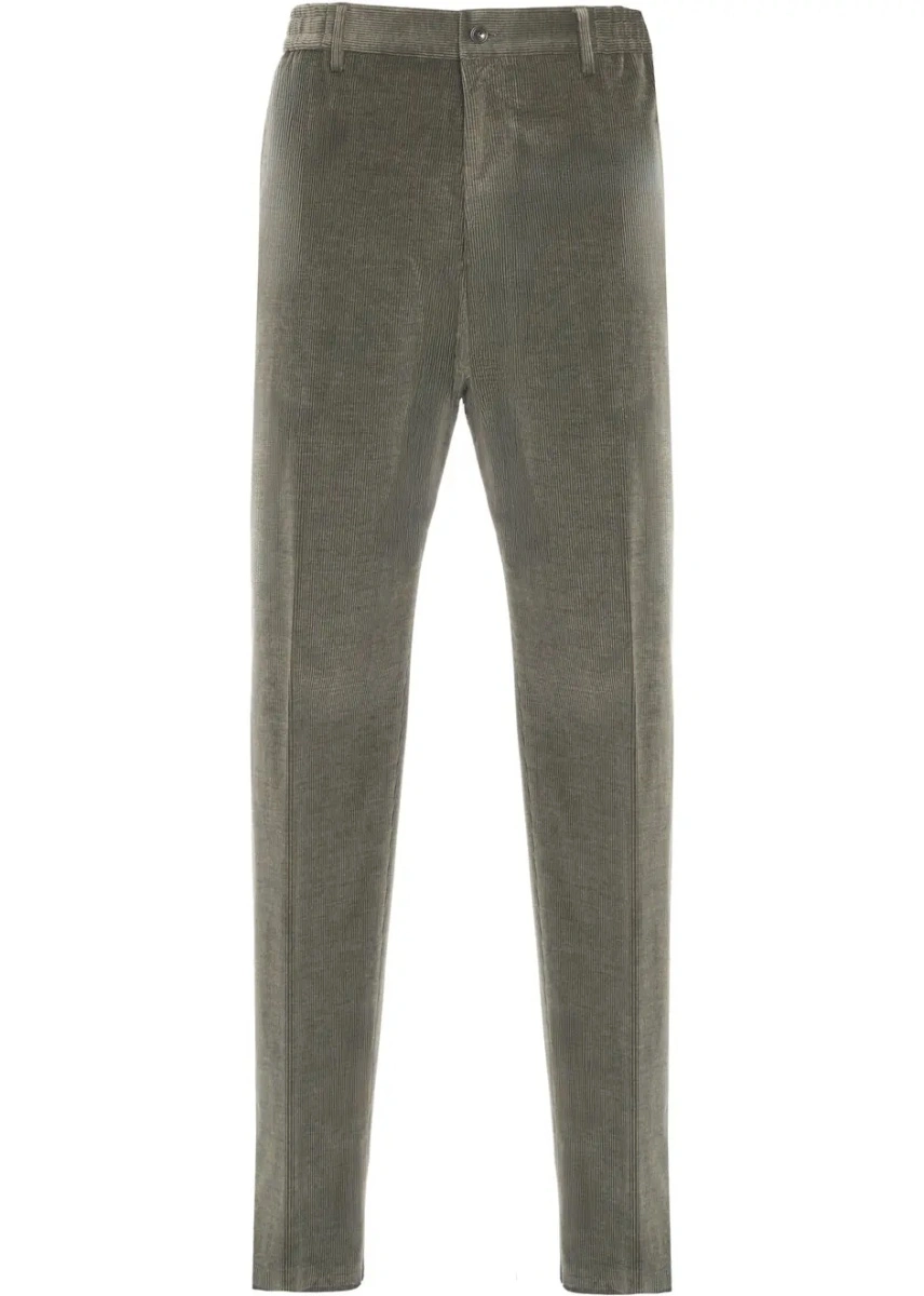 Pantaloni casual Tagliatore multicolor din catifea reiata - Img 2