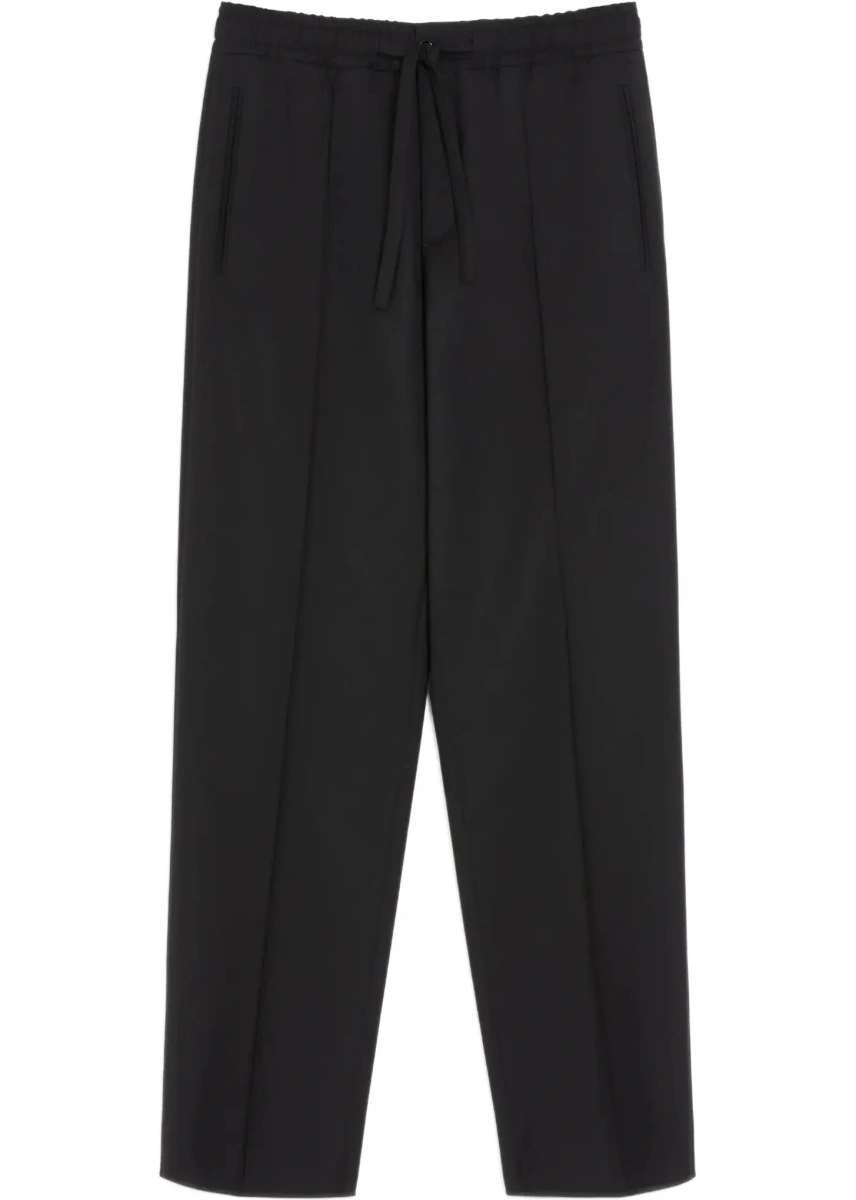 Pantaloni casual Valentino Garavani 'VLogo' negri din bumbac - Img 8