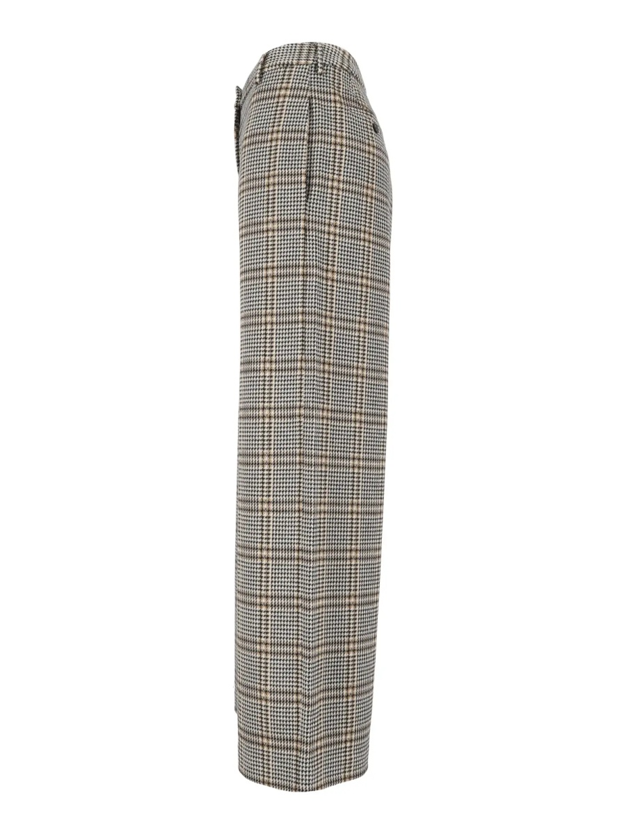 Pantaloni CHECK JERSEY WIDE LEG PANTS WITH GOLD BUTTONS - Img 2