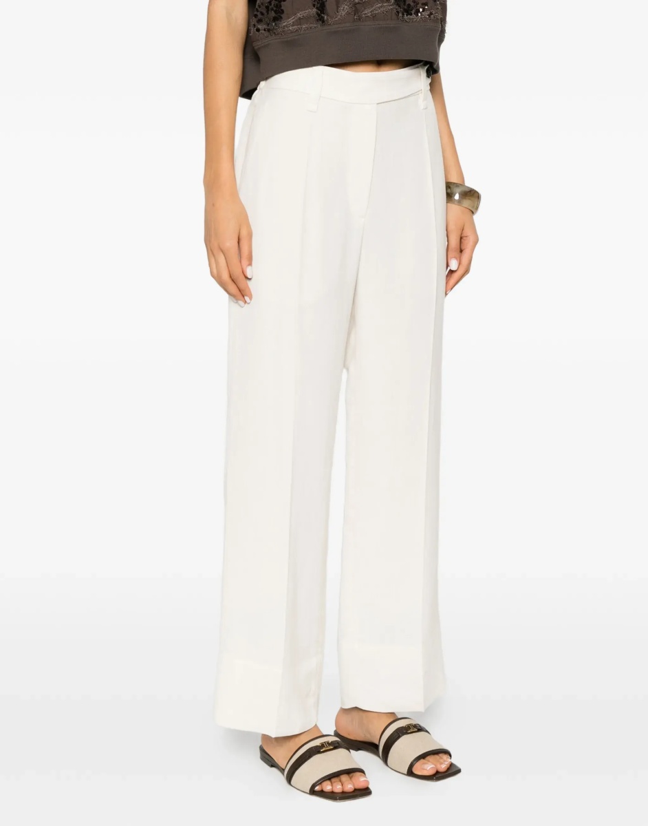 Pantaloni Cigarette Pants in fluid viscose and linen twill - Img 5