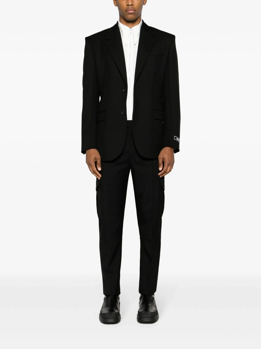 Pantaloni conici Alexander McQueen negri din lana - Img 2