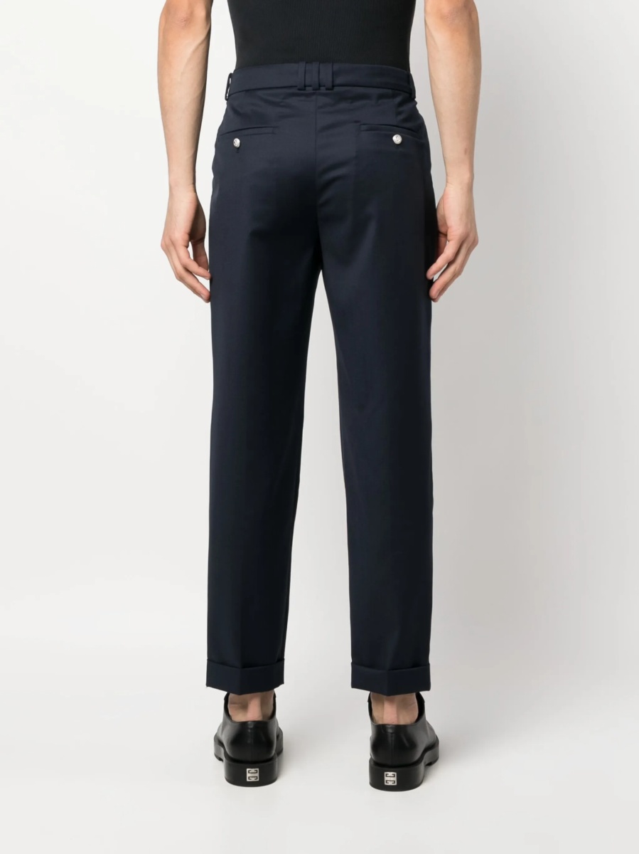 Pantaloni conici Balmain albastri din lana - Img 4