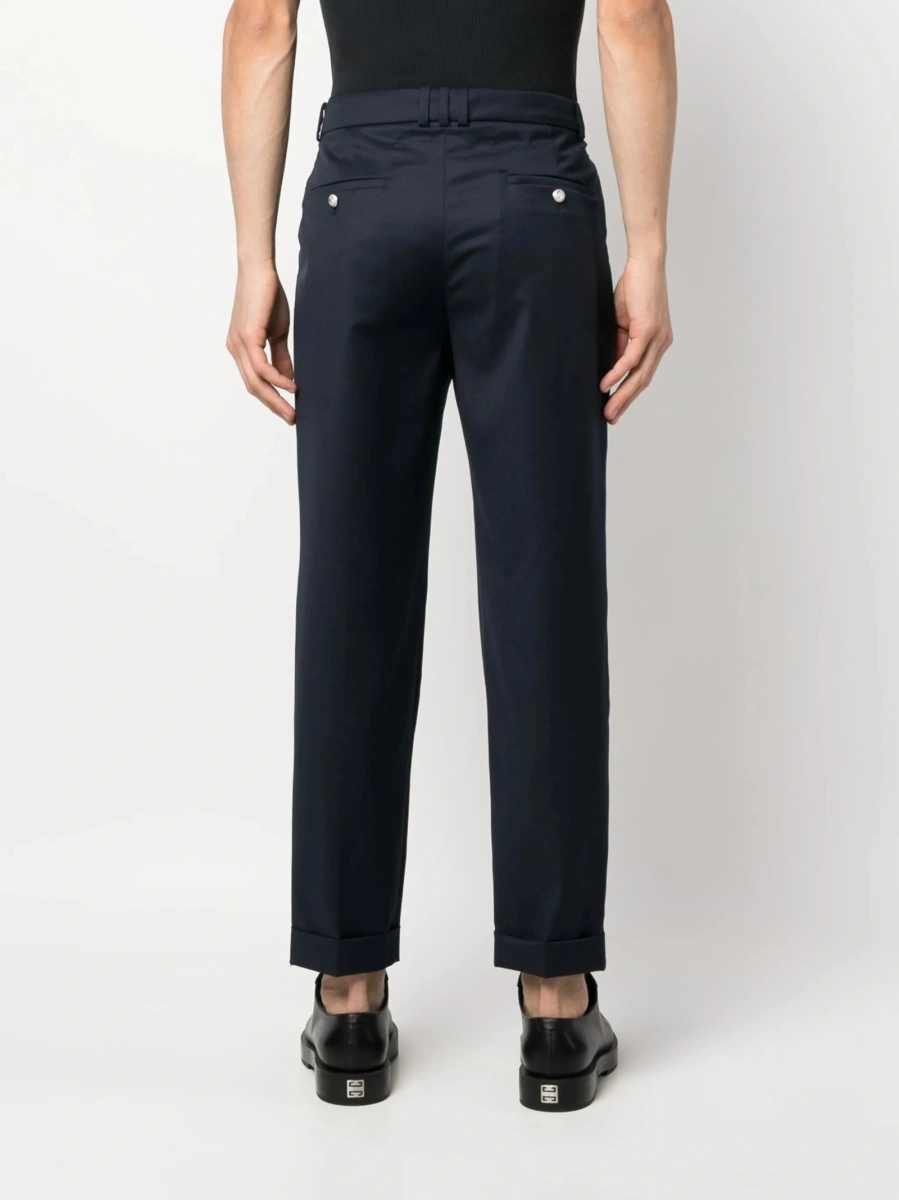 Pantaloni conici Balmain albastri din lana - Img 4