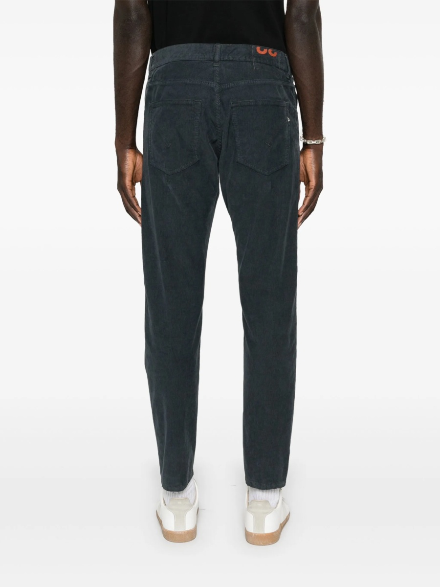Pantaloni conici Dondup gri din bumbac si elastan - Img 4