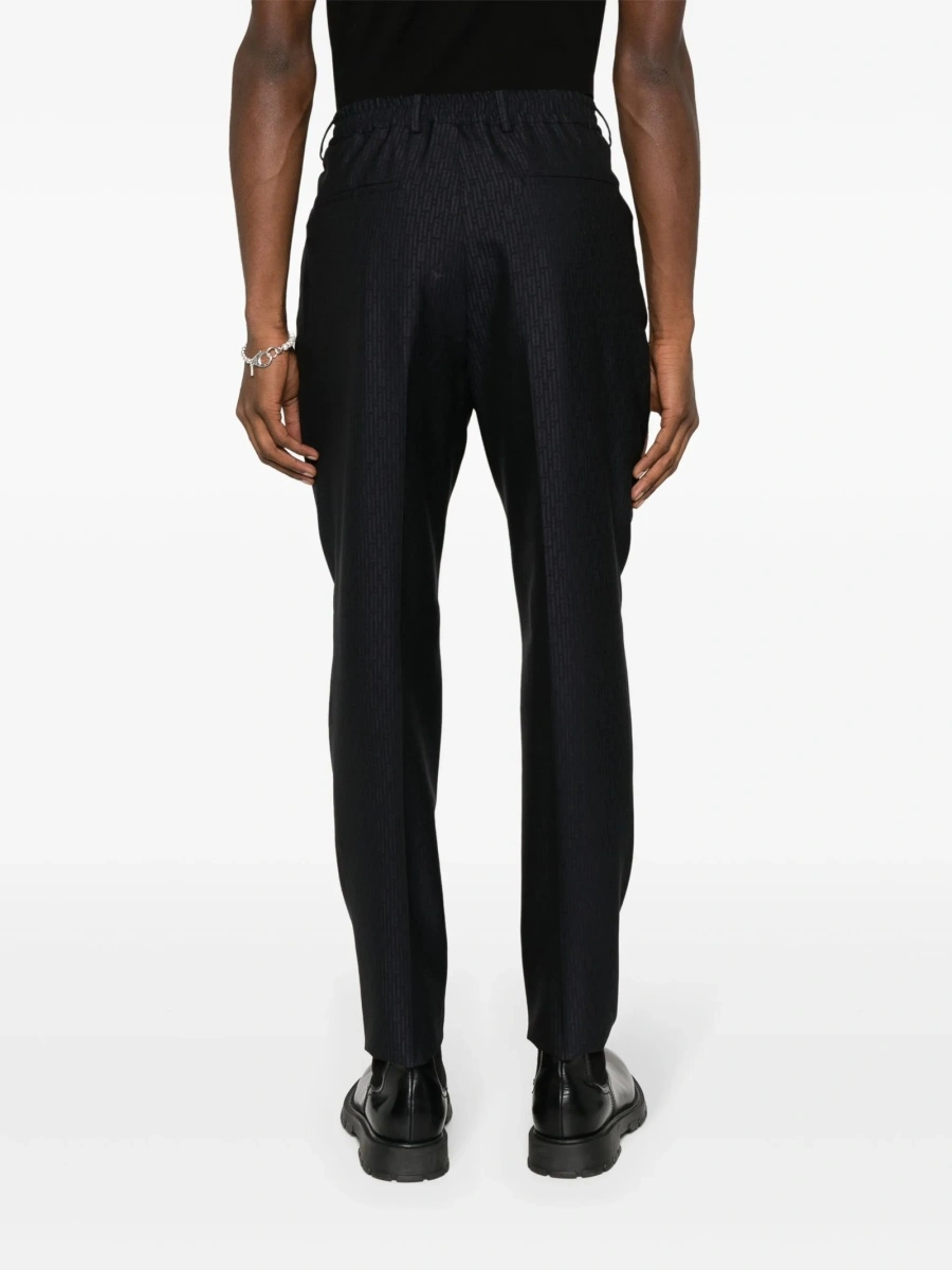 Pantaloni conici Fendi albastri din lana - Img 4