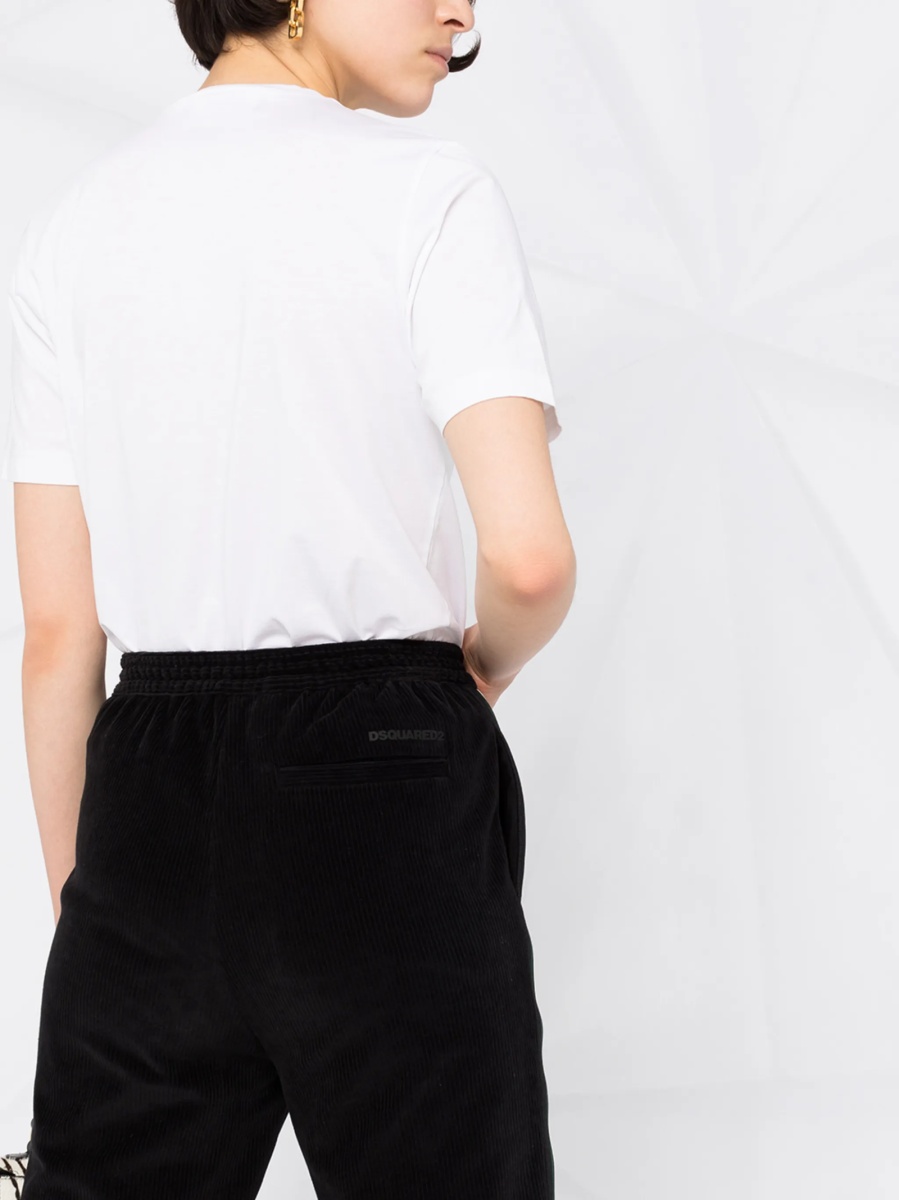 Pantaloni de trening DSQUARED2 negri din bumbac si modal - Img 3