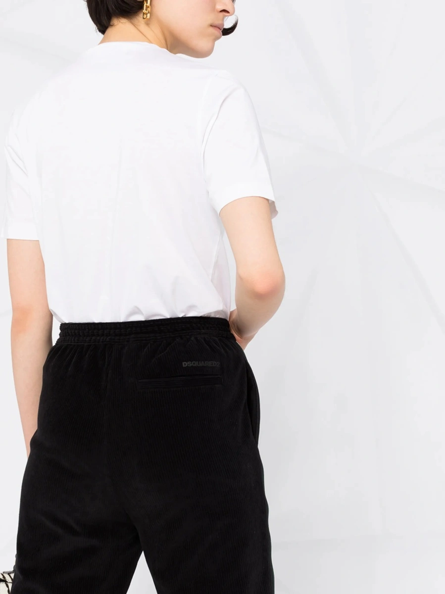 Pantaloni de trening DSQUARED2 negri din bumbac si modal - Img 3
