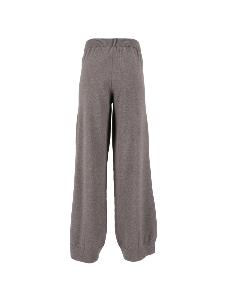 Pantaloni de trening Fabiana Filippi gri din lana si matase - Img 2