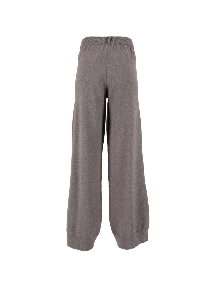 Pantaloni de trening Fabiana Filippi gri din lana si matase - Img 2