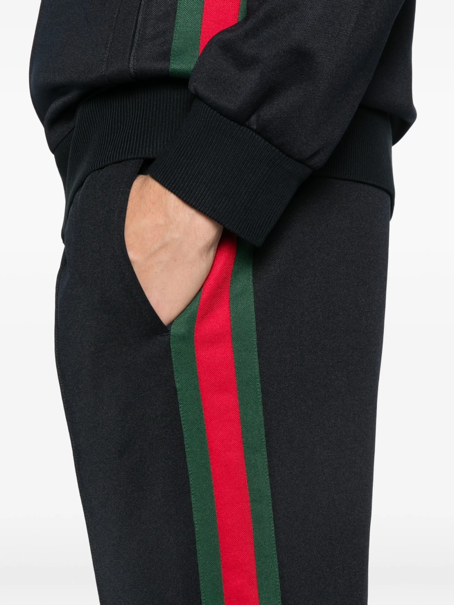 Pantaloni de trening Gucci albastri din bumbac si polyester - Img 5