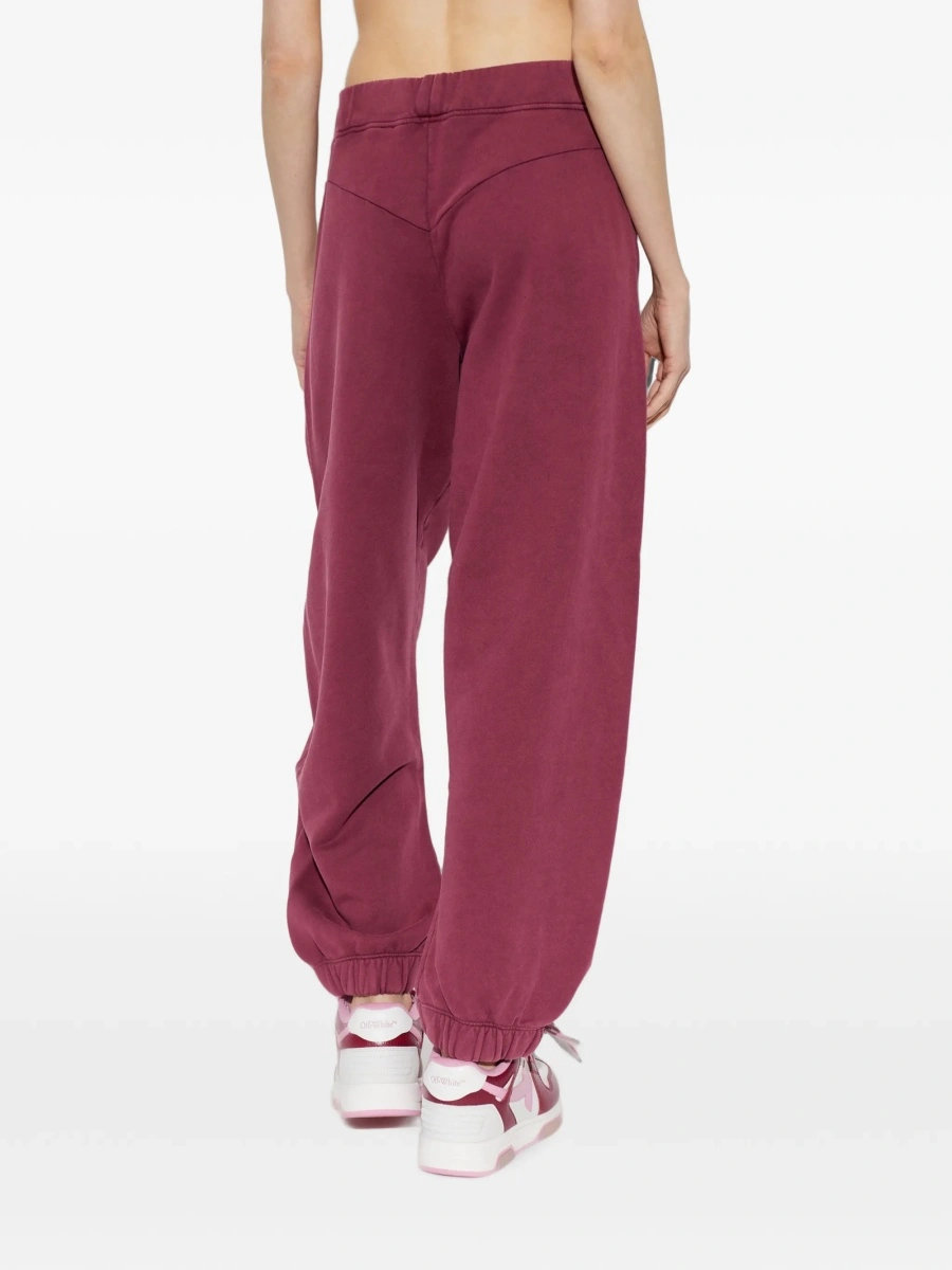 Pantaloni de trening Off-White rosii din bumbac - Img 4