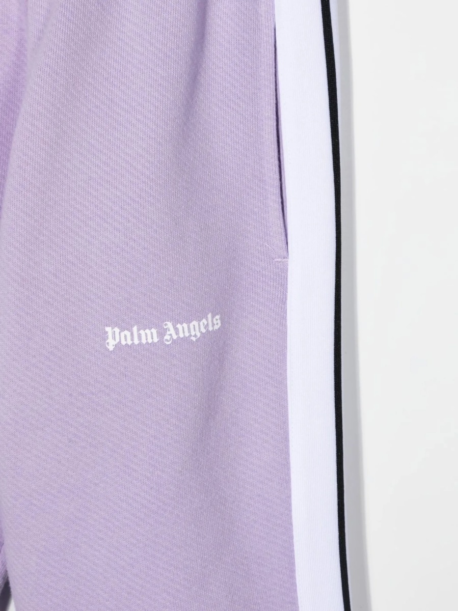 Pantaloni de trening Palm Angels violet din polyester si bumbac - Img 3