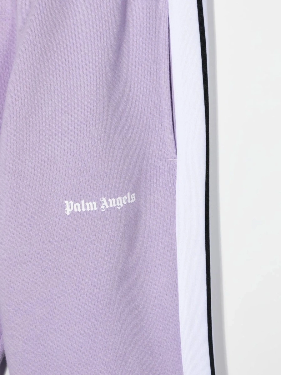 Pantaloni de trening Palm Angels violet din polyester si bumbac - Img 3