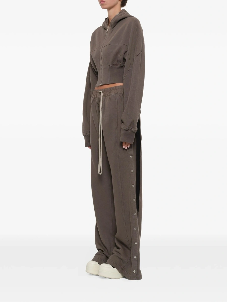 Pantaloni de trening Rick Owens maro din bumbac si polyester - Img 3
