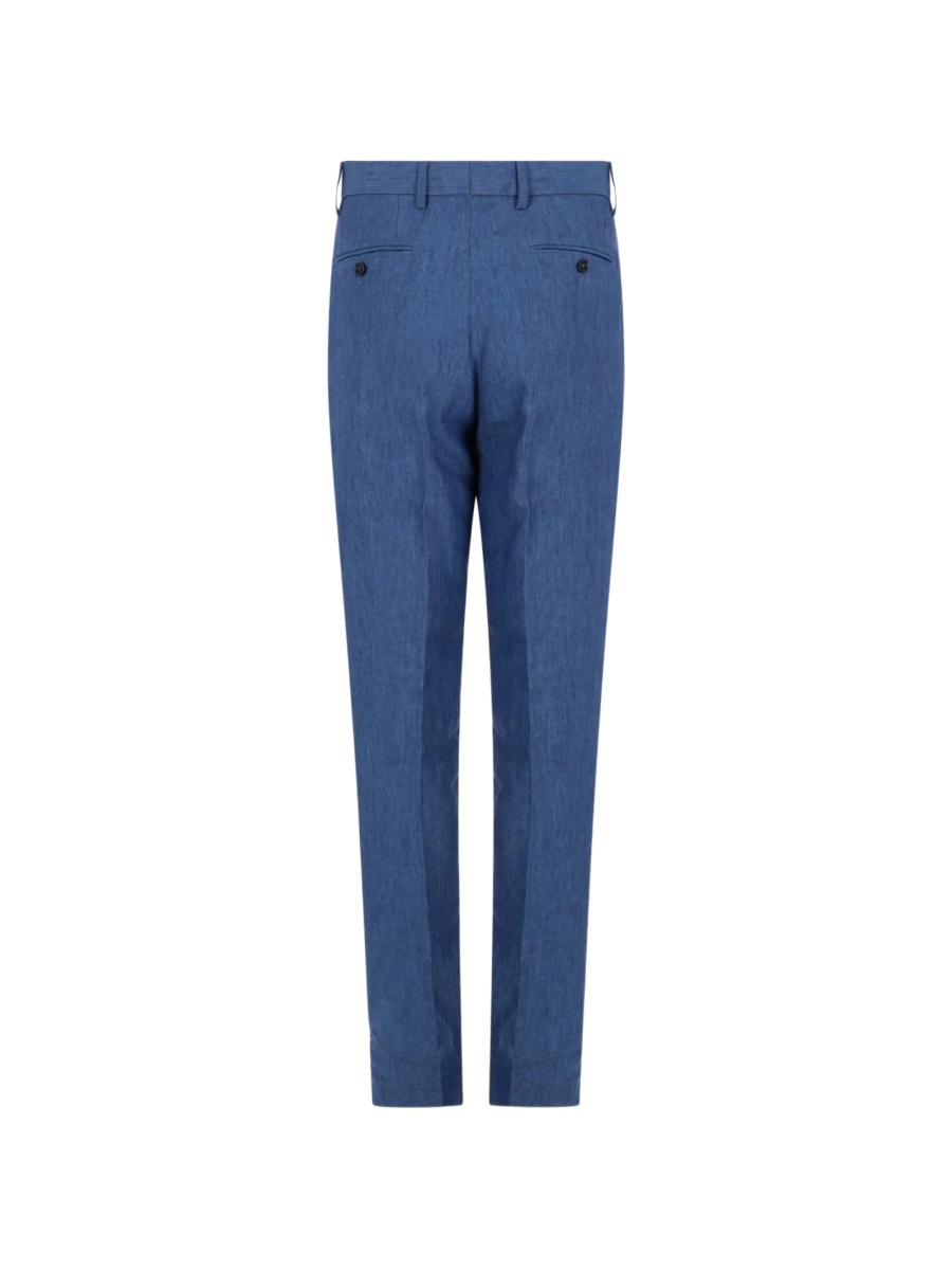 Pantaloni drepti 120% LINO albastri - Img 2