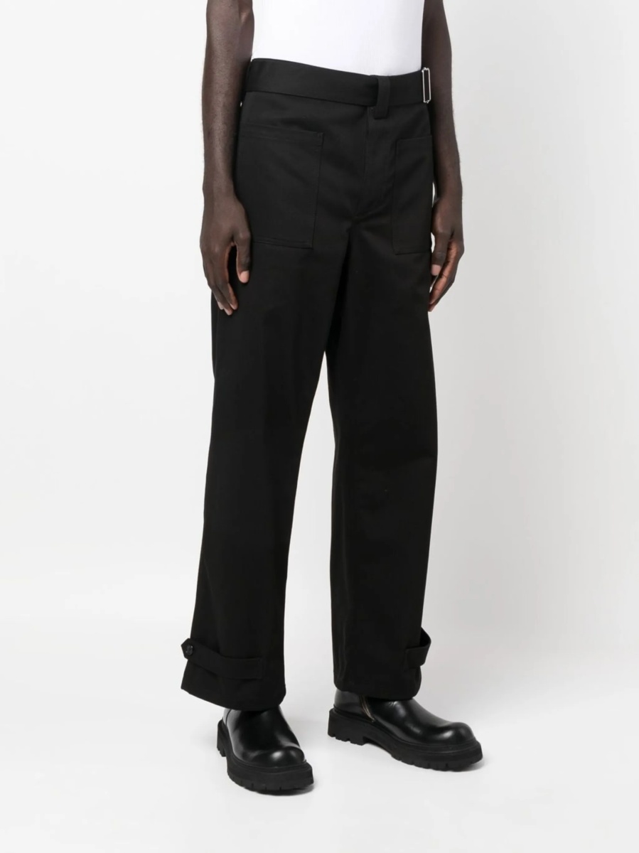 Pantaloni drepti Alexander McQueen negri din bumbac - Img 3