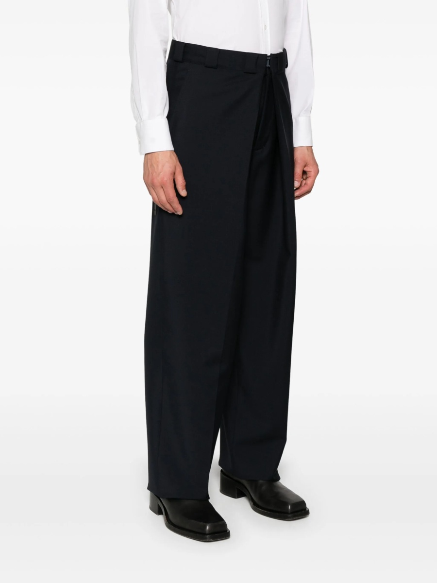 Pantaloni drepti Givenchy albastri din lana si mohair - Img 3
