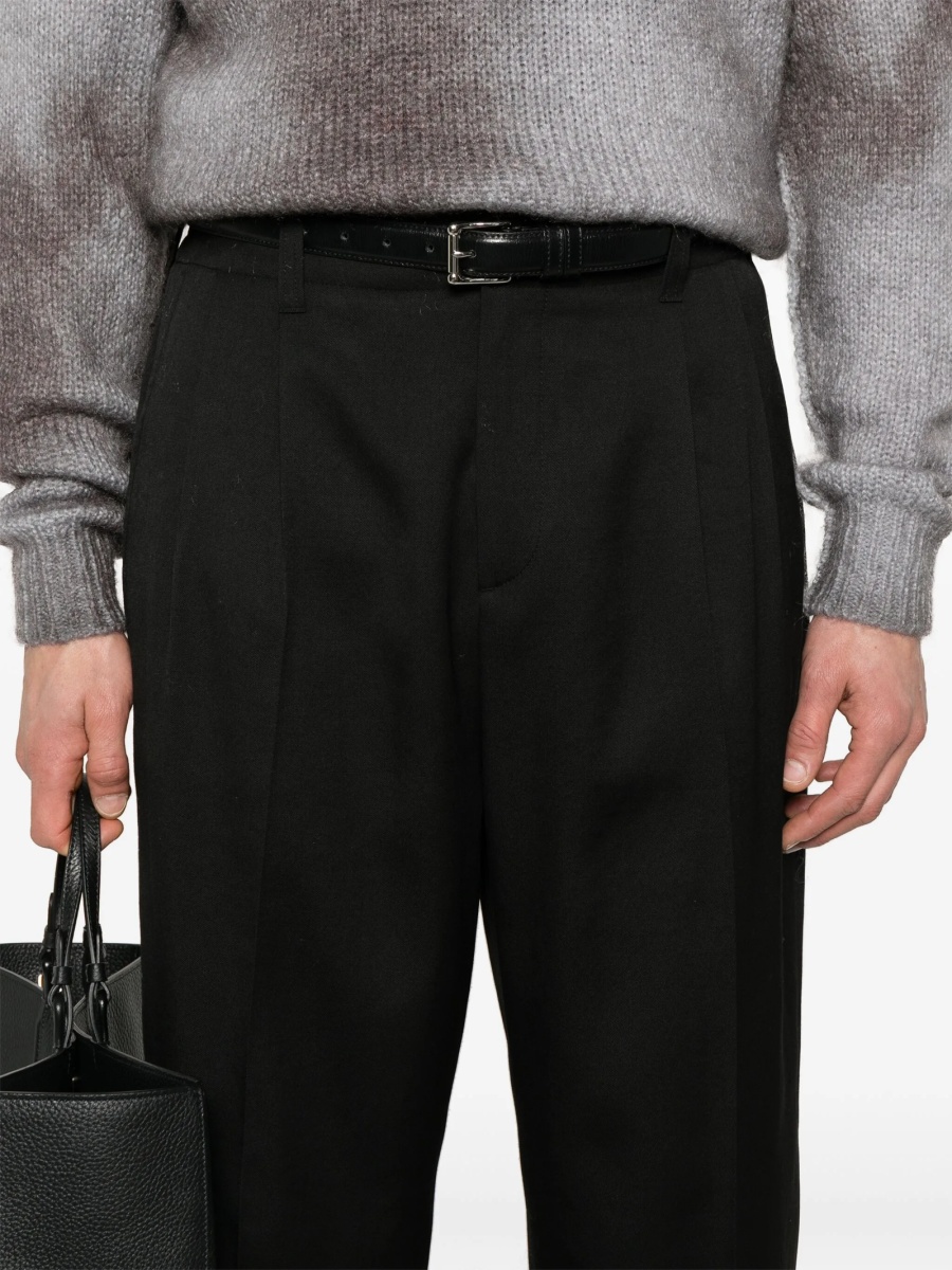 Pantaloni drepti Golden Goose negri din lana - Img 5
