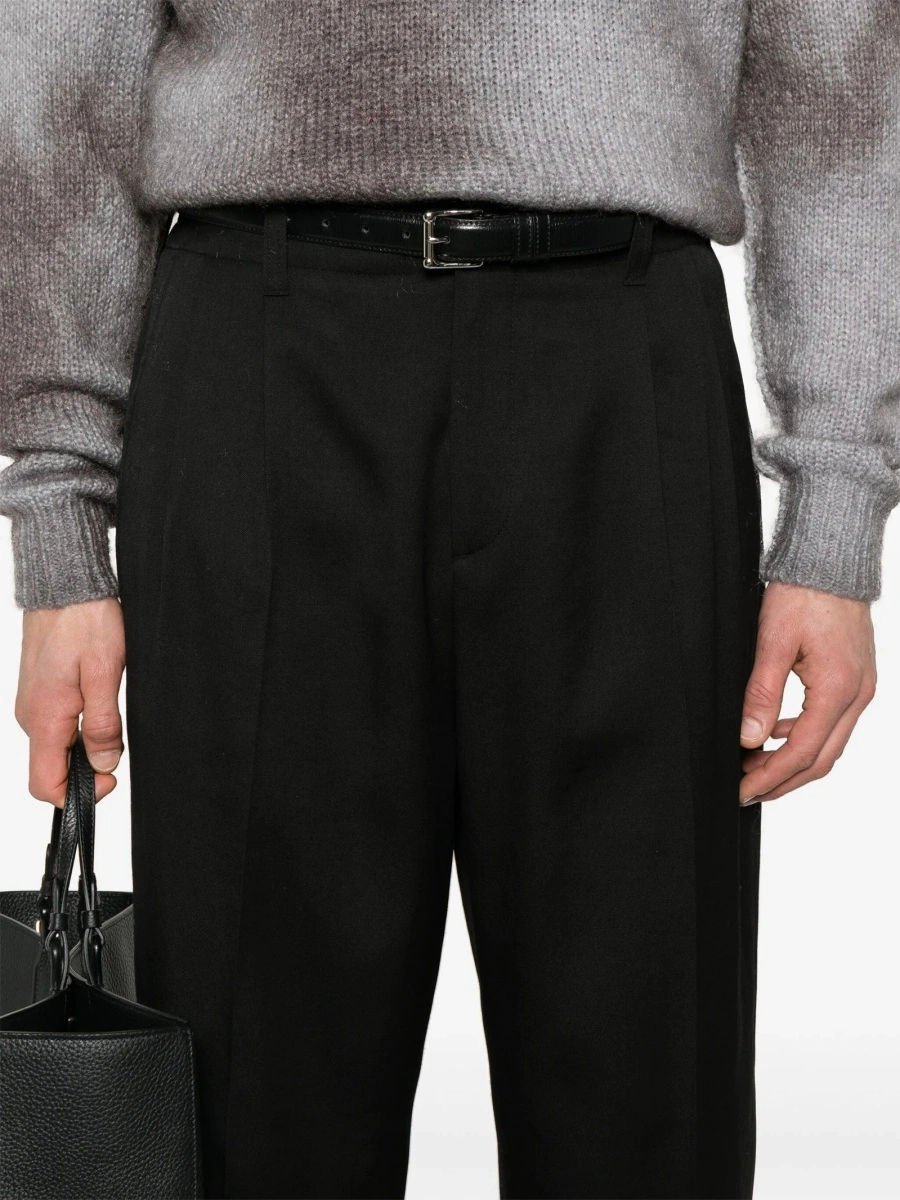 Pantaloni drepti Golden Goose negri din lana - Img 5