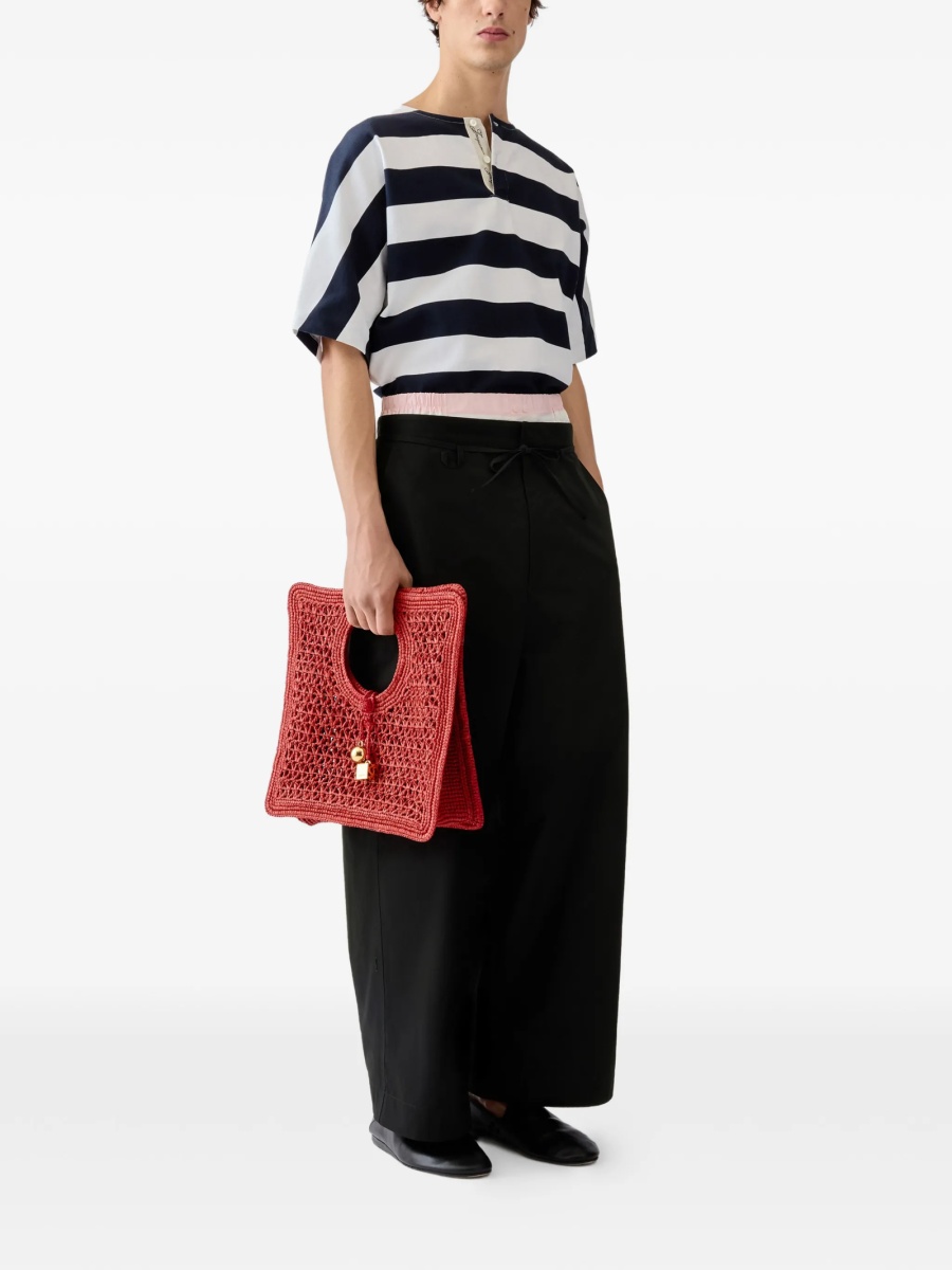 Pantaloni drepti JACQUEMUS negri din bumbac - Img 3