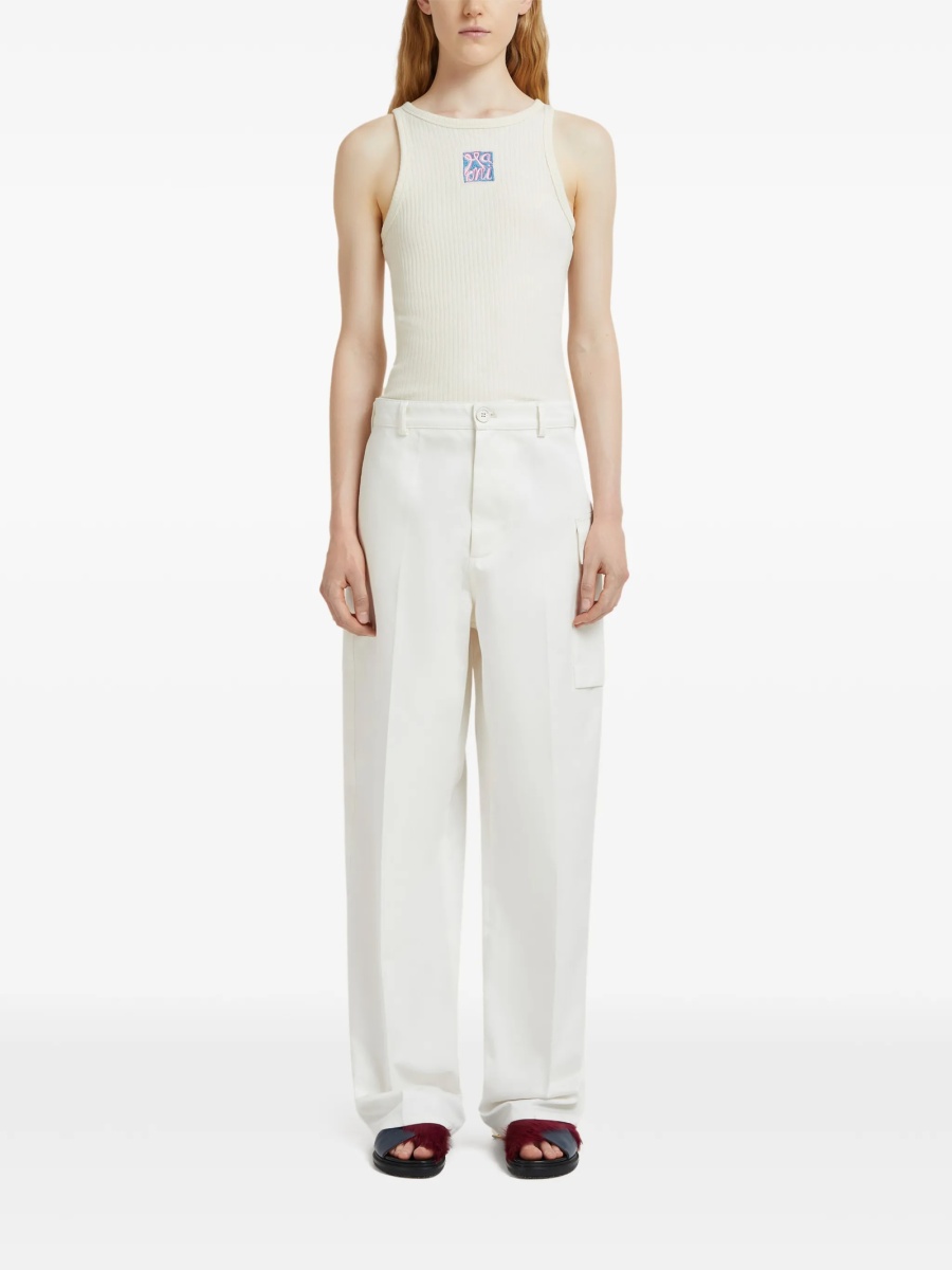 Pantaloni drepti Marni albi - Img 2