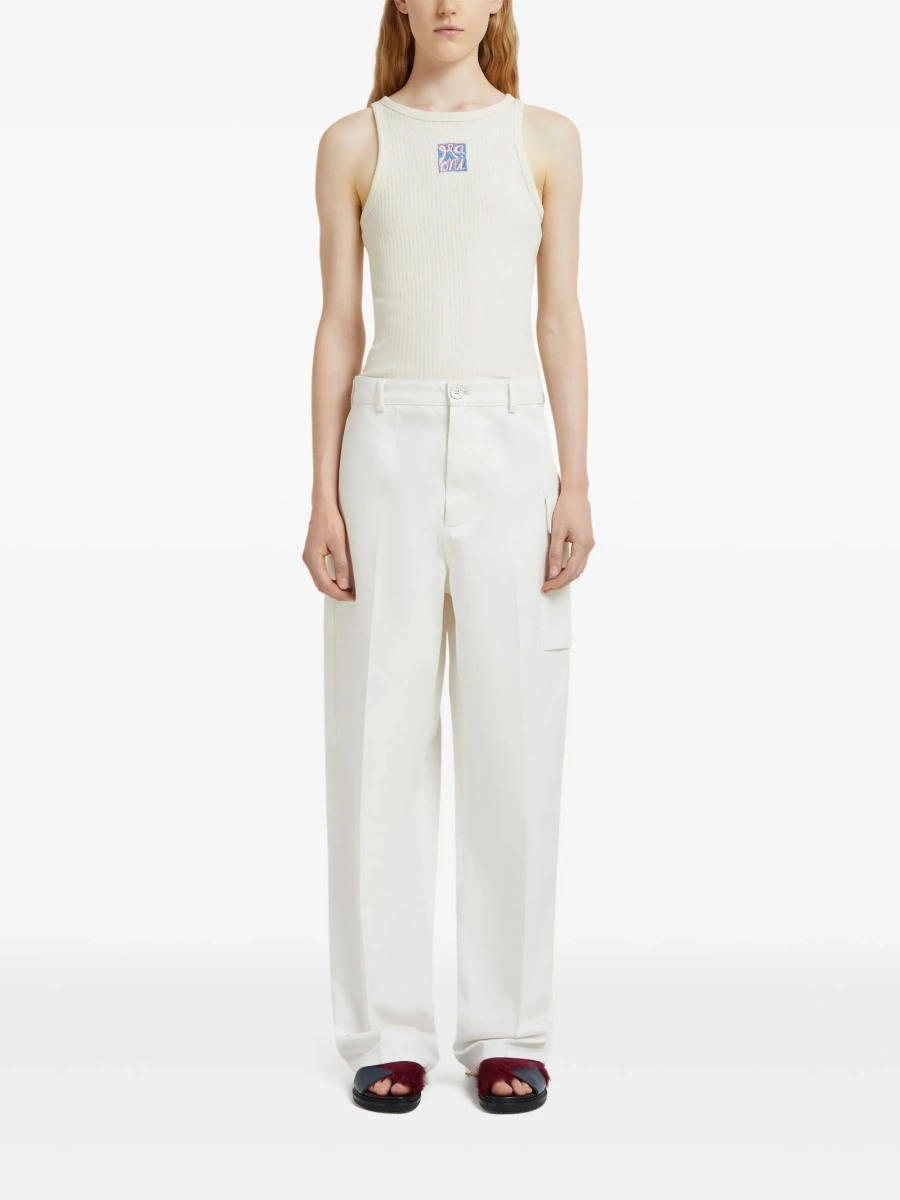Pantaloni drepti Marni albi - Img 2