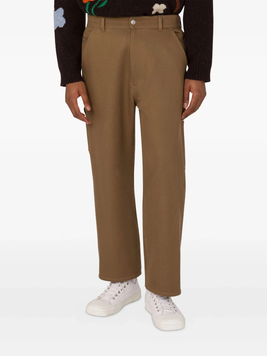 Pantaloni drepti Moschino maro - Img 3