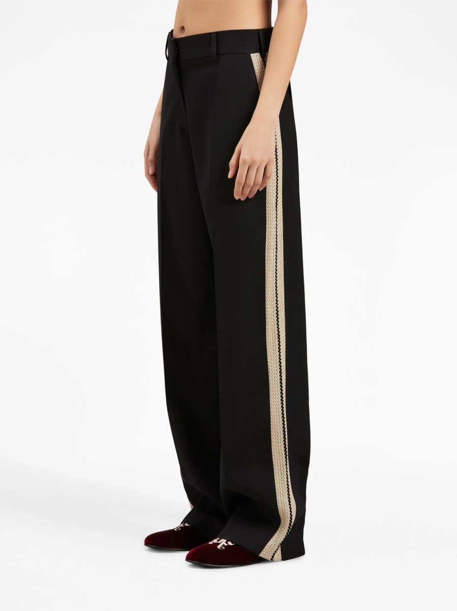 Pantaloni drepti Palm Angels negri din polyester si lana - Img 4